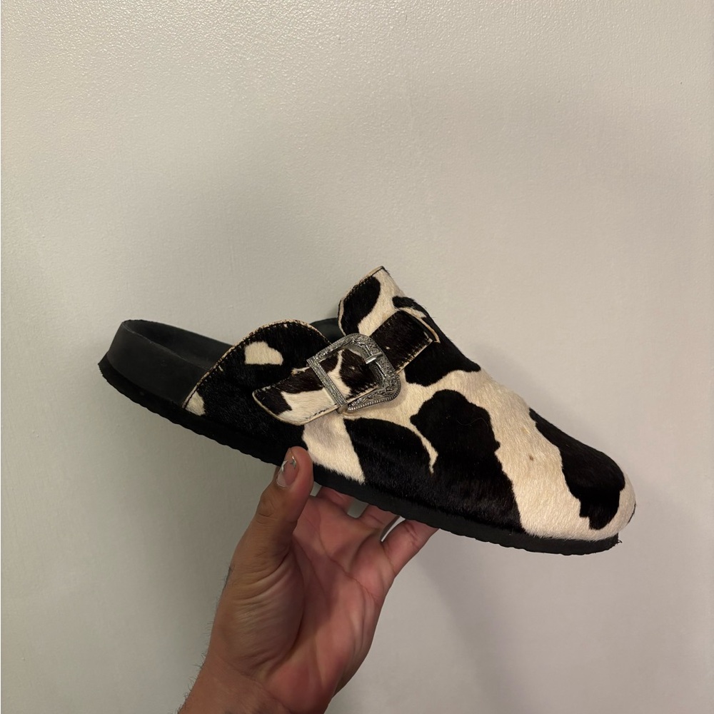 Steve Madden Cow Print Slip-On Clogs